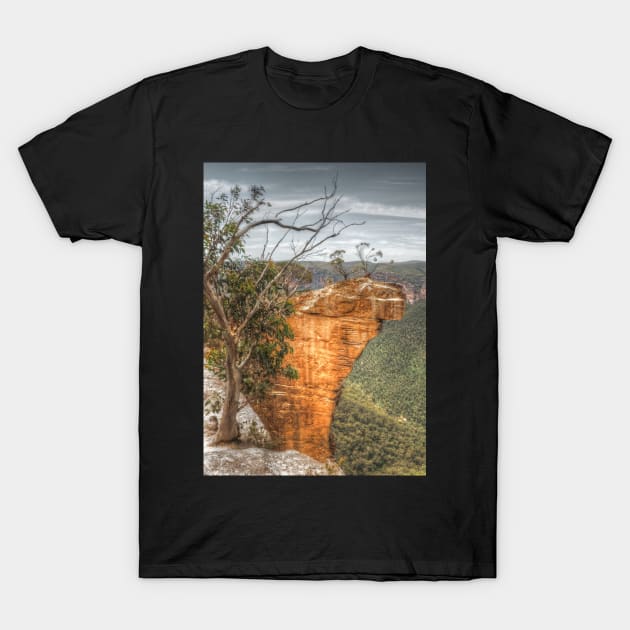 Hanging Rock with wooden frame T-Shirt by Michaelm43